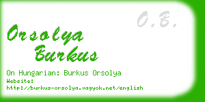 orsolya burkus business card